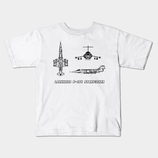 Lockheed F-104 Starfighter (black) Kids T-Shirt